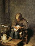 Gerard Ter Borch Boy Catching Fleas on His Dog oil on canvas